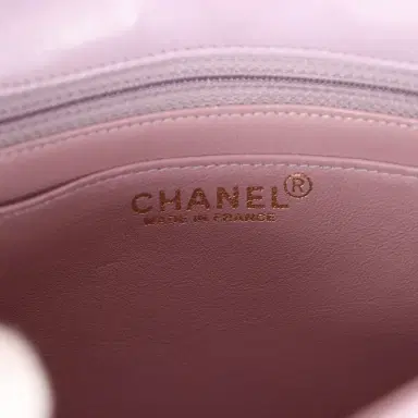 Chanel Vintage Chanel Mini Square Flap Bag Light Purple Lambskin Matte Gold Hardware | Thumbnail 9 Chanel Vintage Chanel Mini Square Flap Bag Light Purple Lambskin Matte Gold Hardware | Thumbnail 9