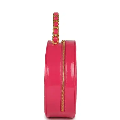 Chanel Vintage Chanel Round Vanity Bag Pink and Black Patent Leather Antique Gold Hardware | Thumbnail 3 Chanel Vintage Chanel Round Vanity Bag Pink and Black Patent Leather Antique Gold Hardware | Thumbnail 3