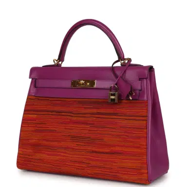 HERMÈS Vintage Hermes Kelly Retourne 32 Vibrato Cyclamen Box Gold Hardware | Thumbnail 5 HERMÈS Vintage Hermes Kelly Retourne 32 Vibrato Cyclamen Box Gold Hardware | Thumbnail 5