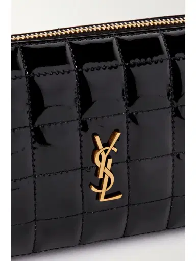 Saint Laurent Cassandre Carré Matelassé Patent Faux-leather Pouch | Thumbnail 4 Saint Laurent Cassandre Carré Matelassé Patent Faux-leather Pouch | Thumbnail 4