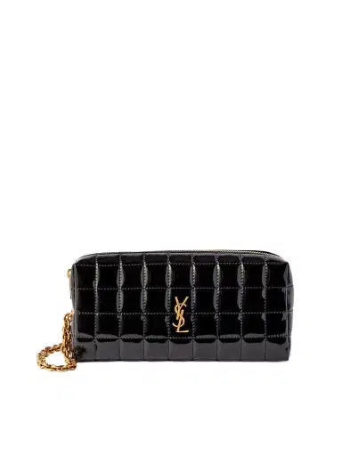 Saint Laurent Cassandre Carré Matelassé Patent Faux-leather Pouch | Thumbnail 1 Saint Laurent Cassandre Carré Matelassé Patent Faux-leather Pouch | Thumbnail 1