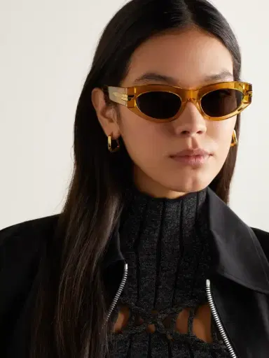 Bottega Veneta Eyewear Original Cat-eye Acetate And Gold-tone Sunglasses | Thumbnail 2 Bottega Veneta Eyewear Original Cat-eye Acetate And Gold-tone Sunglasses | Thumbnail 2