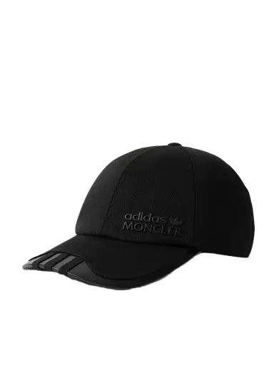 Moncler Genius + Adidas Originals Faux Leather And Grosgrain-trimmed Cotton-twill Baseball Cap | Thumbnail 1 Moncler Genius + Adidas Originals Faux Leather And Grosgrain-trimmed Cotton-twill Baseball Cap | Thumbnail 1