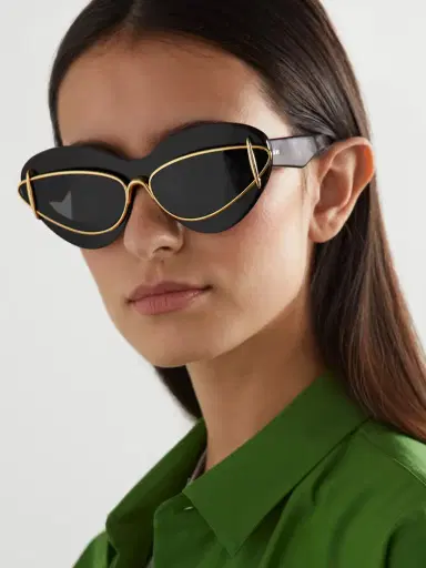 Loewe Double-frame Cat-eye Gold-tone And Acetate Sunglasses | Thumbnail 2 Loewe Double-frame Cat-eye Gold-tone And Acetate Sunglasses | Thumbnail 2