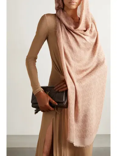 Saint Laurent Printed Modal And Cashmere-blend Twill Scarf | Thumbnail 2 Saint Laurent Printed Modal And Cashmere-blend Twill Scarf | Thumbnail 2