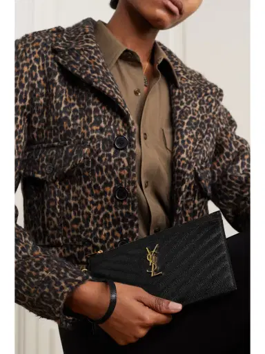 Saint Laurent Monogramme Quilted Textured-leather Pouch | Thumbnail 2 Saint Laurent Monogramme Quilted Textured-leather Pouch | Thumbnail 2