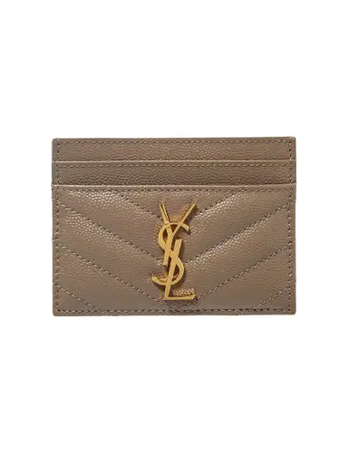 Saint Laurent Monogramme Quilted Textured-leather Cardholder | Thumbnail 1 Saint Laurent Monogramme Quilted Textured-leather Cardholder | Thumbnail 1