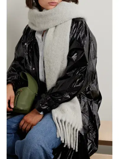 Isabel Marant Firny Fringed Embroidered Alpaca-blend Scarf | Thumbnail 2 Isabel Marant Firny Fringed Embroidered Alpaca-blend Scarf | Thumbnail 2