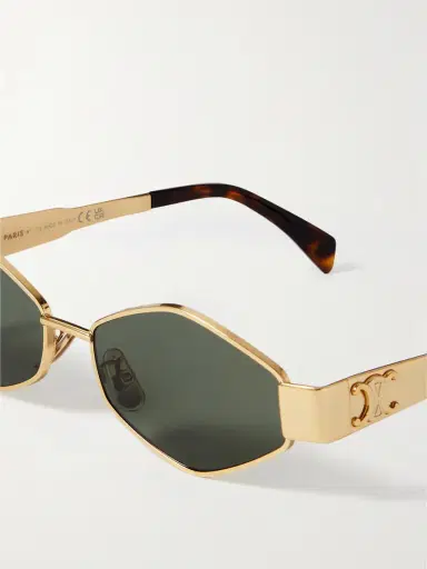 CELINE Eyewear Triomphe Hexagon-frame Gold-tone Sunglasses | Thumbnail 4 CELINE Eyewear Triomphe Hexagon-frame Gold-tone Sunglasses | Thumbnail 4