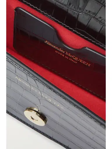 McQueen Jewelled Satchel Mini Embellished Croc-effect Leather Shoulder Bag | Thumbnail 5 McQueen Jewelled Satchel Mini Embellished Croc-effect Leather Shoulder Bag | Thumbnail 5