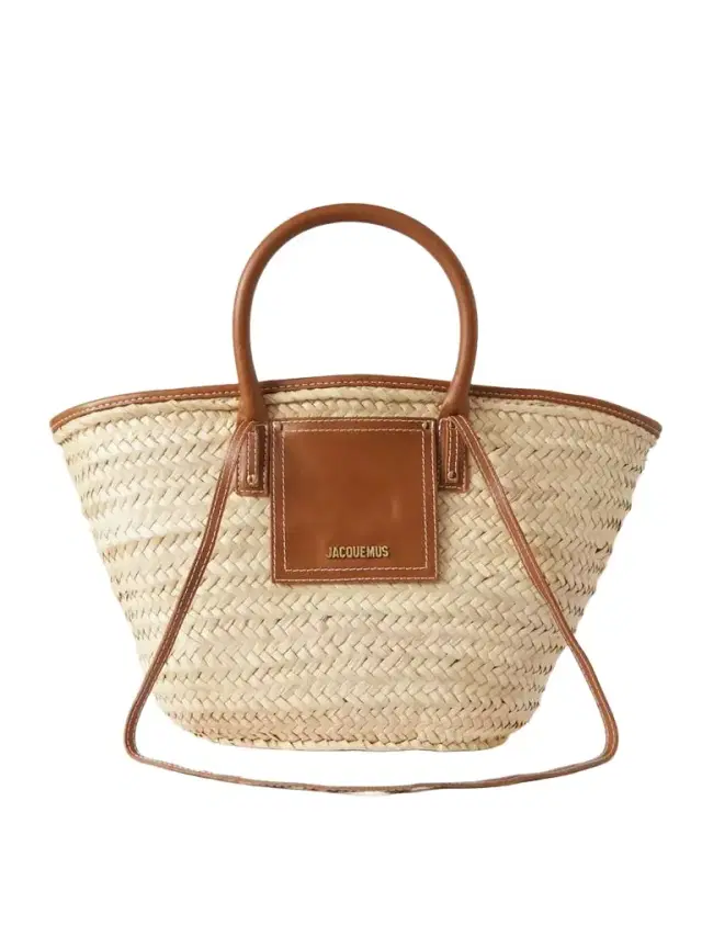 Le Panier Soli Leather-trimmed Raffia Tote