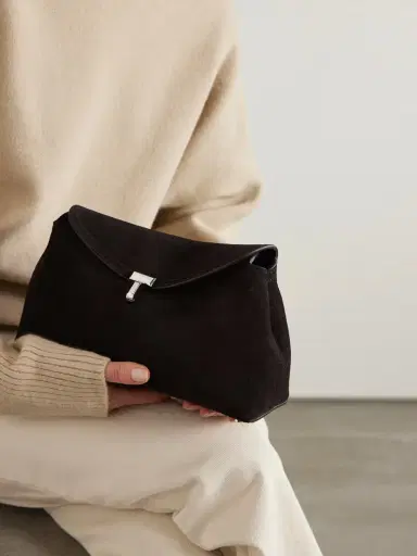 TOTEME T-lock Suede Clutch | Thumbnail 6 TOTEME T-lock Suede Clutch | Thumbnail 6