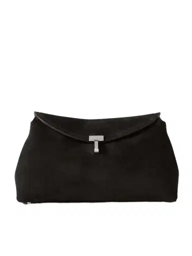 TOTEME T-lock Suede Clutch | Thumbnail 1 TOTEME T-lock Suede Clutch | Thumbnail 1