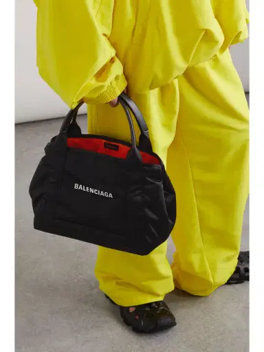Balenciaga Navy Cabas Leather-trimmed Printed Recycled-nylon Tote | Thumbnail 2 Balenciaga Navy Cabas Leather-trimmed Printed Recycled-nylon Tote | Thumbnail 2
