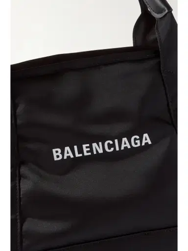 Balenciaga Navy Cabas Leather-trimmed Printed Recycled-nylon Tote | Thumbnail 4 Balenciaga Navy Cabas Leather-trimmed Printed Recycled-nylon Tote | Thumbnail 4