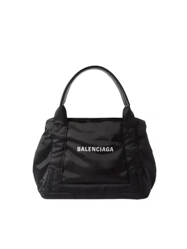 Balenciaga Navy Cabas Leather-trimmed Printed Recycled-nylon Tote | Thumbnail 1 Balenciaga Navy Cabas Leather-trimmed Printed Recycled-nylon Tote | Thumbnail 1
