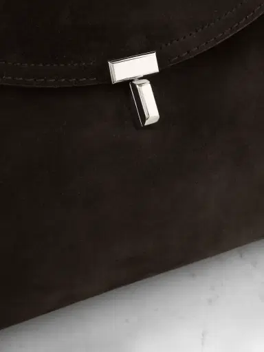 TOTEME T-lock Suede Shoulder Bag | Thumbnail 4 TOTEME T-lock Suede Shoulder Bag | Thumbnail 4