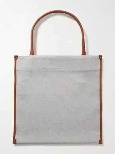 Brunello Cucinelli Leather-trimmed Canvas Tote | Thumbnail 3 Brunello Cucinelli Leather-trimmed Canvas Tote | Thumbnail 3