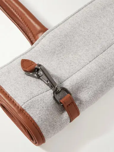 Brunello Cucinelli Leather-trimmed Canvas Tote | Thumbnail 6 Brunello Cucinelli Leather-trimmed Canvas Tote | Thumbnail 6