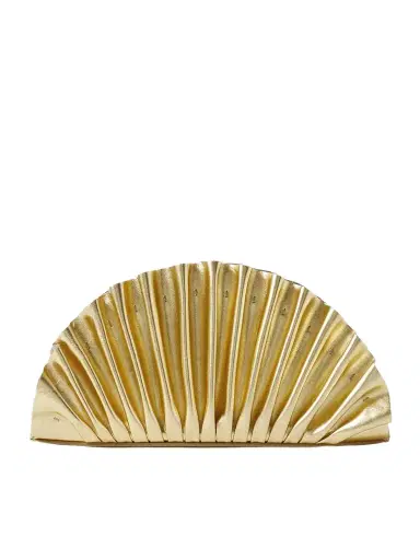 Cult Gaia Nala Ruched Metallic Leather Clutch | Thumbnail 1 Cult Gaia Nala Ruched Metallic Leather Clutch | Thumbnail 1