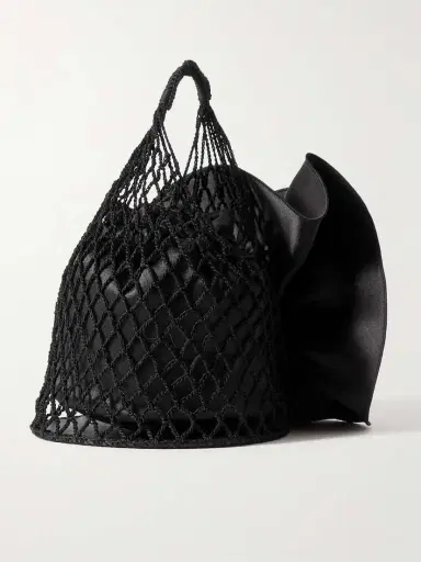 Magda Butrym Devana Small Silk And Crocheted Cotton-blend And Leather Tote | Thumbnail 3 Magda Butrym Devana Small Silk And Crocheted Cotton-blend And Leather Tote | Thumbnail 3
