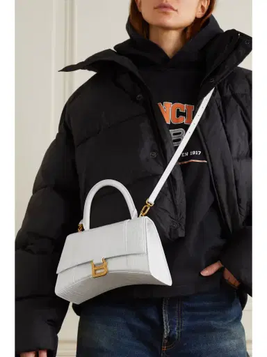 Balenciaga Hourglass Small Glossed Croc-effect Leather Tote | Thumbnail 2 Balenciaga Hourglass Small Glossed Croc-effect Leather Tote | Thumbnail 2