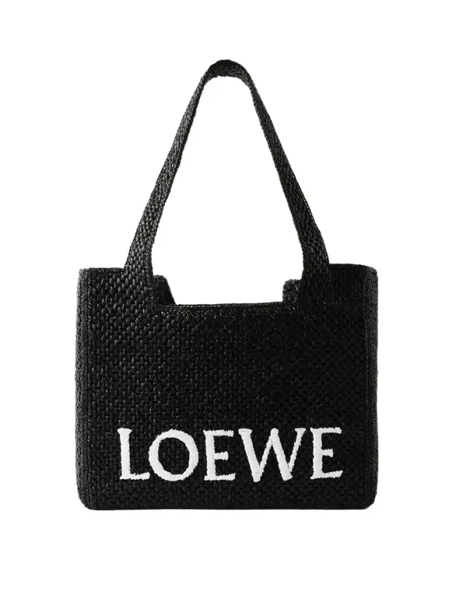 + Paula's Ibiza Medium Embroidered Two-tone Raffia Tote + Paula's Ibiza Medium Embroidered Two-tone Raffia Tote