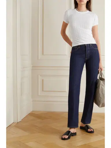 LESET Pointelle-knit Cotton-jersey T-shirt | Thumbnail 2 LESET Pointelle-knit Cotton-jersey T-shirt | Thumbnail 2