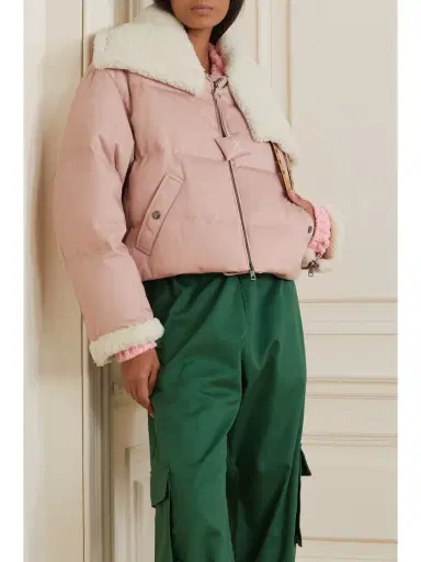 Moncler Genius + Jw Anderson Penygarder Shearling-trimmed Quilted Denim Down Jacket | Thumbnail 3 Moncler Genius + Jw Anderson Penygarder Shearling-trimmed Quilted Denim Down Jacket | Thumbnail 3