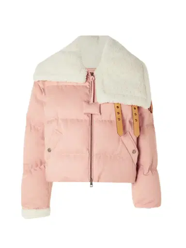 Moncler Genius + Jw Anderson Penygarder Shearling-trimmed Quilted Denim Down Jacket | Thumbnail 1 Moncler Genius + Jw Anderson Penygarder Shearling-trimmed Quilted Denim Down Jacket | Thumbnail 1