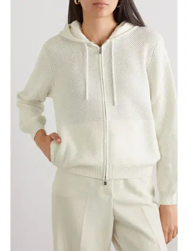 Loro Piana Open-knit Cotton Hoodie | Thumbnail 4 Loro Piana Open-knit Cotton Hoodie | Thumbnail 4