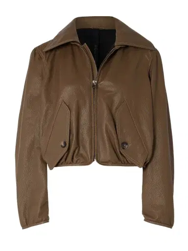 Petar Petrov Hero Cropped Leather Jacket - Brown | Thumbnail 1 Petar Petrov Hero Cropped Leather Jacket - Brown | Thumbnail 1