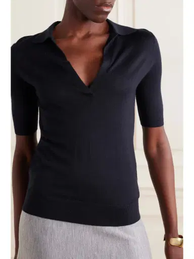 Gabriela Hearst Frank Cashmere And Silk-blend Polo Shirt | Thumbnail 4 Gabriela Hearst Frank Cashmere And Silk-blend Polo Shirt | Thumbnail 4