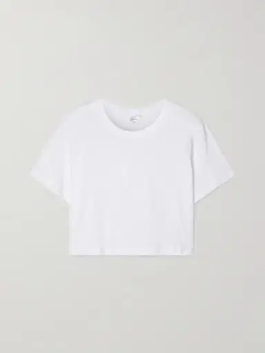 LESET Cropped Slub Cotton-jersey T-shirt | Thumbnail 2 LESET Cropped Slub Cotton-jersey T-shirt | Thumbnail 2