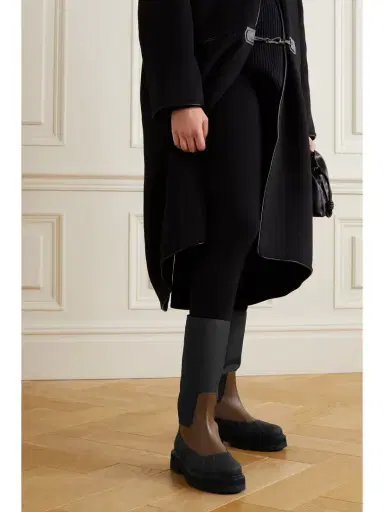 Loro Piana Regent Fishing Leather And Coated-canvas Rain Boots | Thumbnail 2 Loro Piana Regent Fishing Leather And Coated-canvas Rain Boots | Thumbnail 2