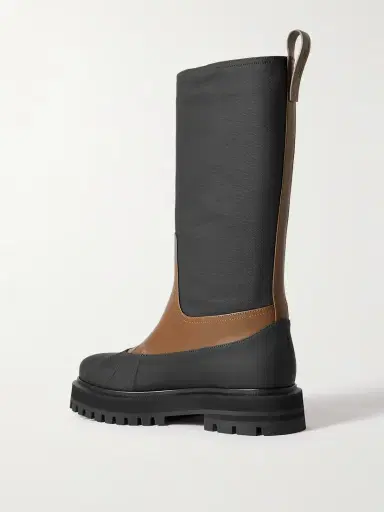 Loro Piana Regent Fishing Leather And Coated-canvas Rain Boots | Thumbnail 3 Loro Piana Regent Fishing Leather And Coated-canvas Rain Boots | Thumbnail 3