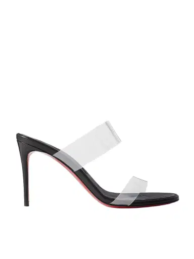 Christian Louboutin Just Loubi 85 Pvc Mules - Black | Thumbnail 1 Christian Louboutin Just Loubi 85 Pvc Mules - Black | Thumbnail 1