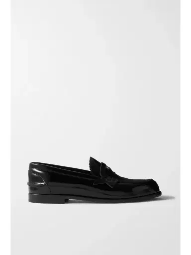 Christian Louboutin Penny Donna Glossed-leather Loafers - Black | Thumbnail 1 Christian Louboutin Penny Donna Glossed-leather Loafers - Black | Thumbnail 1