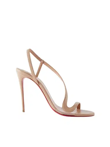 Christian Louboutin Rosalie 100 Pvc-trimmed Leather Sandals - Neutrals | Thumbnail 1 Christian Louboutin Rosalie 100 Pvc-trimmed Leather Sandals - Neutrals | Thumbnail 1