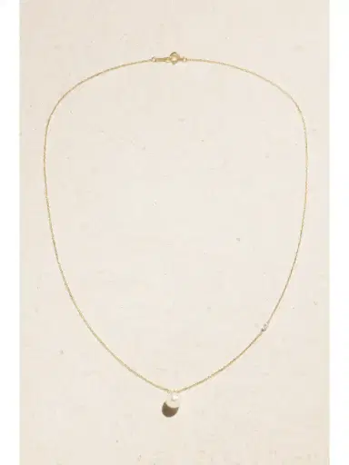 Mizuki 14-karat Gold, Pearl And Diamond Necklace | Thumbnail 4 Mizuki 14-karat Gold, Pearl And Diamond Necklace | Thumbnail 4