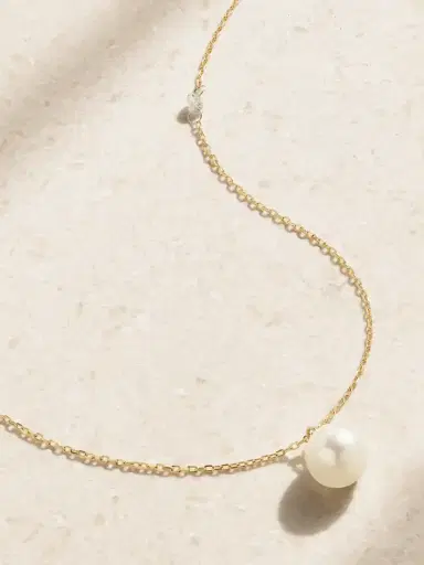 Mizuki 14-karat Gold, Pearl And Diamond Necklace | Thumbnail 1 Mizuki 14-karat Gold, Pearl And Diamond Necklace | Thumbnail 1