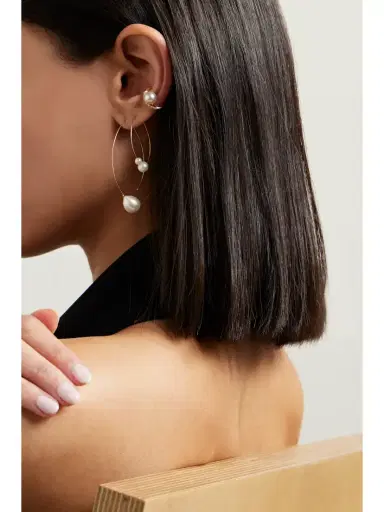 Mizuki Medium 14-karat Gold Pearl Earrings | Thumbnail 4 Mizuki Medium 14-karat Gold Pearl Earrings | Thumbnail 4