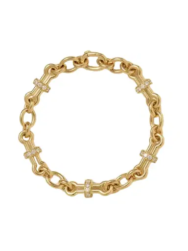 DAVID WEBB Barbell 18-karat Gold Diamond Bracelet | Thumbnail 1 DAVID WEBB Barbell 18-karat Gold Diamond Bracelet | Thumbnail 1