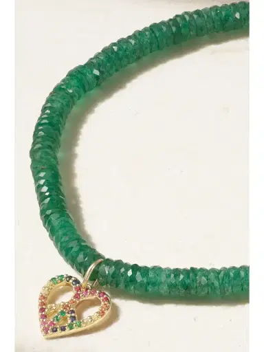Sydney Evan Small Peace Heart 14-karat Gold Multi-stone Bracelet | Thumbnail 4 Sydney Evan Small Peace Heart 14-karat Gold Multi-stone Bracelet | Thumbnail 4
