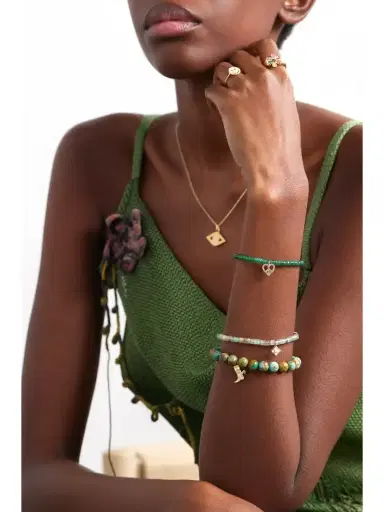 Sydney Evan Small Peace Heart 14-karat Gold Multi-stone Bracelet | Thumbnail 5 Sydney Evan Small Peace Heart 14-karat Gold Multi-stone Bracelet | Thumbnail 5