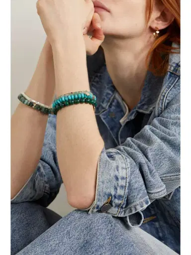 Sydney Evan Moroccan Flower 14-karat Gold, Aquaprase, Enamel And Pearl Bracelet | Thumbnail 4 Sydney Evan Moroccan Flower 14-karat Gold, Aquaprase, Enamel And Pearl Bracelet | Thumbnail 4