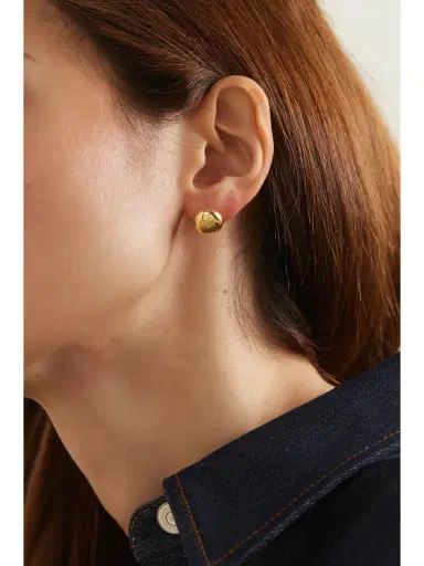 Loewe Anagram Pebble Gold-plated Earrings | Thumbnail 2 Loewe Anagram Pebble Gold-plated Earrings | Thumbnail 2