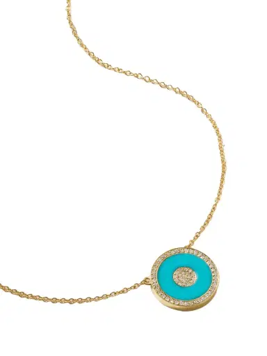 Jennifer Meyer Mini Evil Eye 18-karat Gold, Turquoise And Diamond Necklace | Thumbnail 1 Jennifer Meyer Mini Evil Eye 18-karat Gold, Turquoise And Diamond Necklace | Thumbnail 1