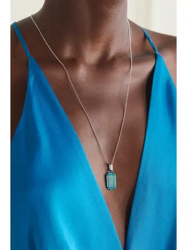 EÉRA White , Diamond And Enamel Necklace | Thumbnail 2 EÉRA White , Diamond And Enamel Necklace | Thumbnail 2