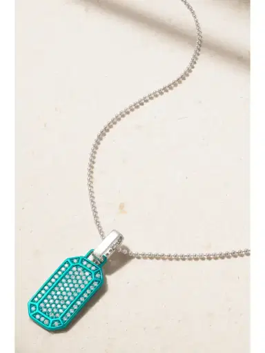 EÉRA White , Diamond And Enamel Necklace | Thumbnail 4 EÉRA White , Diamond And Enamel Necklace | Thumbnail 4